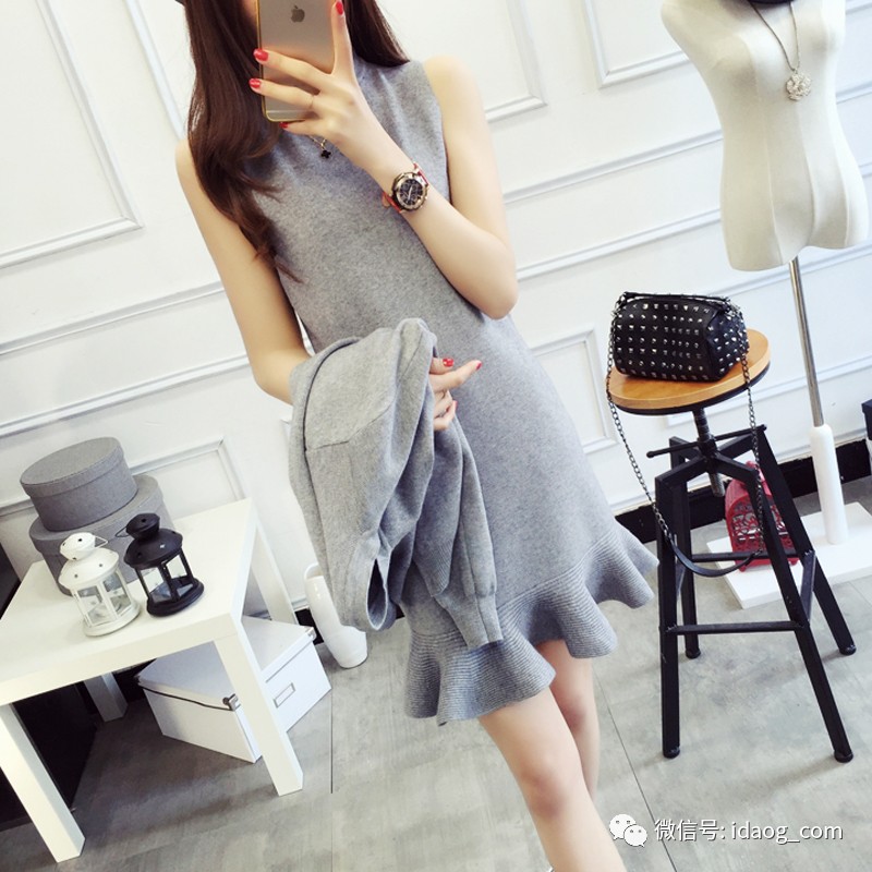 秋冬针织裙套装时髦,慵懒风针织套装裙