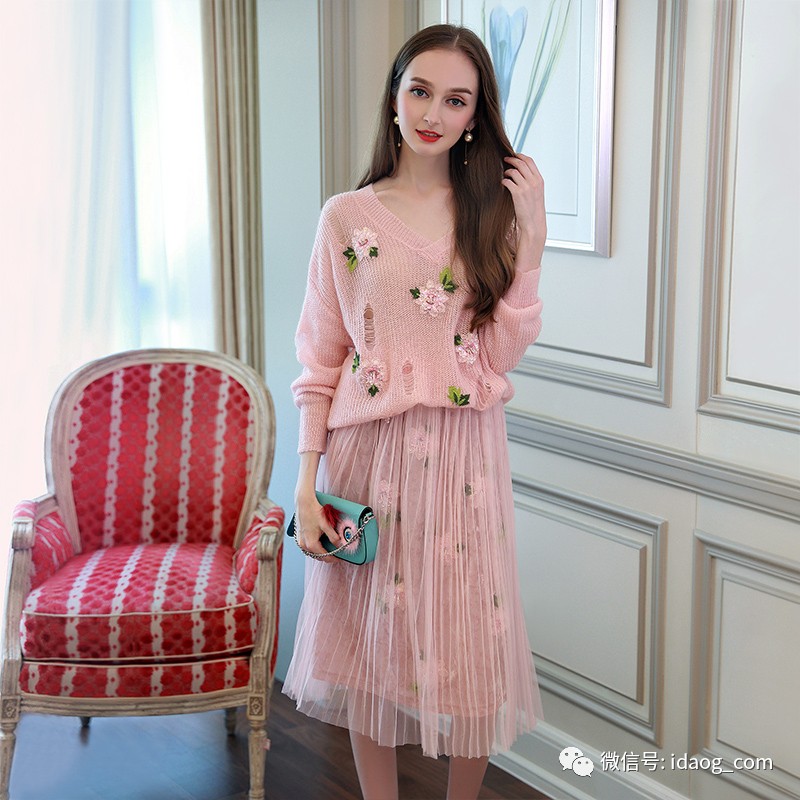 秋冬针织裙套装时髦,慵懒风针织套装裙