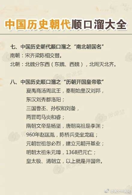 中国历史朝代顺口溜带拼音慢节奏,中国历史朝代顺口溜的解释