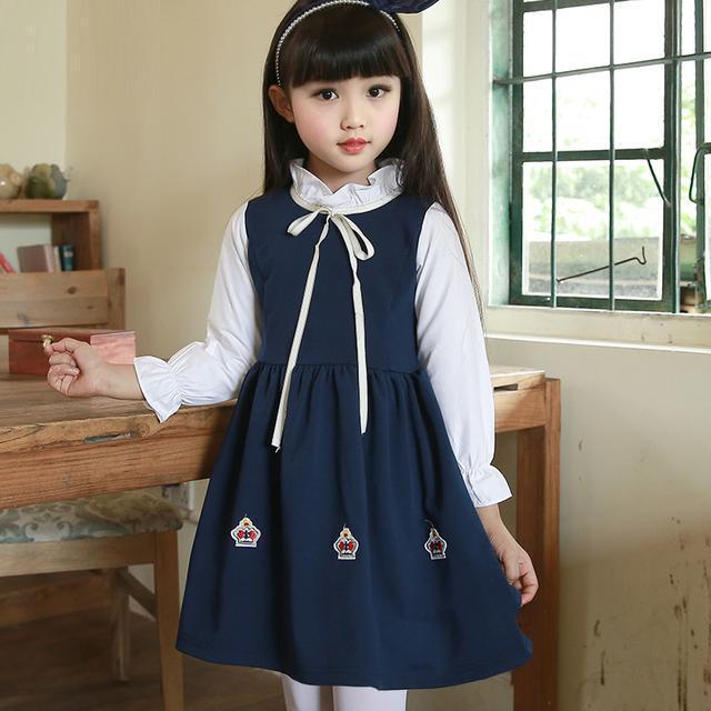 童装女童连衣裙中大童春季,童装夏季连衣裙小个子