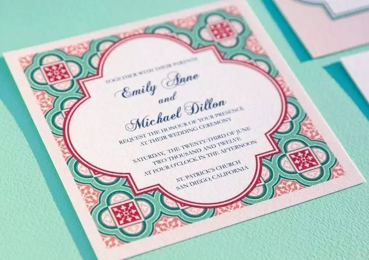 复古婚礼请柬心形,超有设计感的婚礼请柬模板