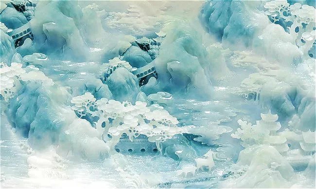 玉雕背景墙,岫岩玉雕背景墙