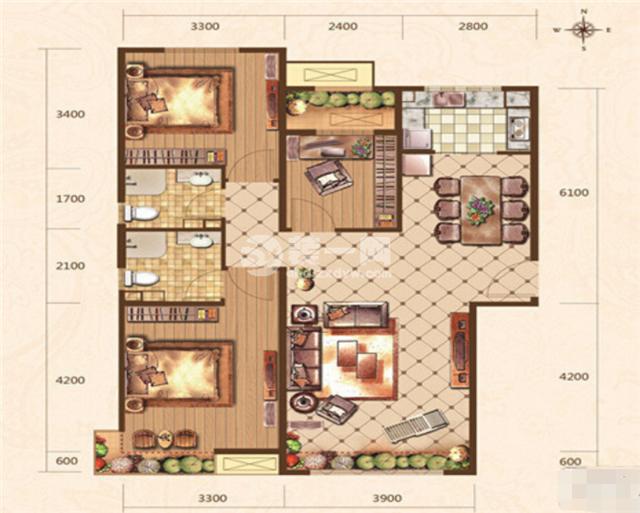 汤河铭筑简欧风格装修,汤河铭筑180多平米装修效果图
