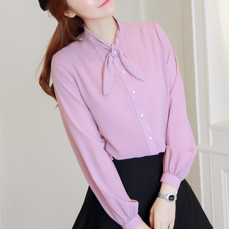 中长款雪纺衫上衣新款蝴蝶结,碎花雪纺衫蝴蝶结长袖