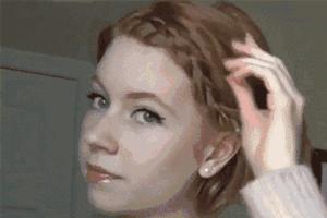 周冬雨短发编发教程图解,斜刘海编发教程图解周冬雨