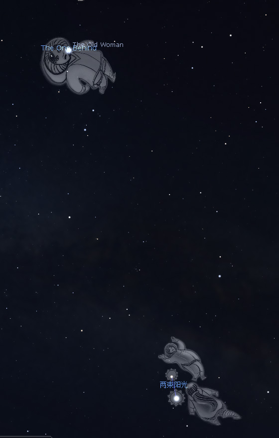 中国的牛郎星和织女星，爱斯基摩人管它们叫什么名字？