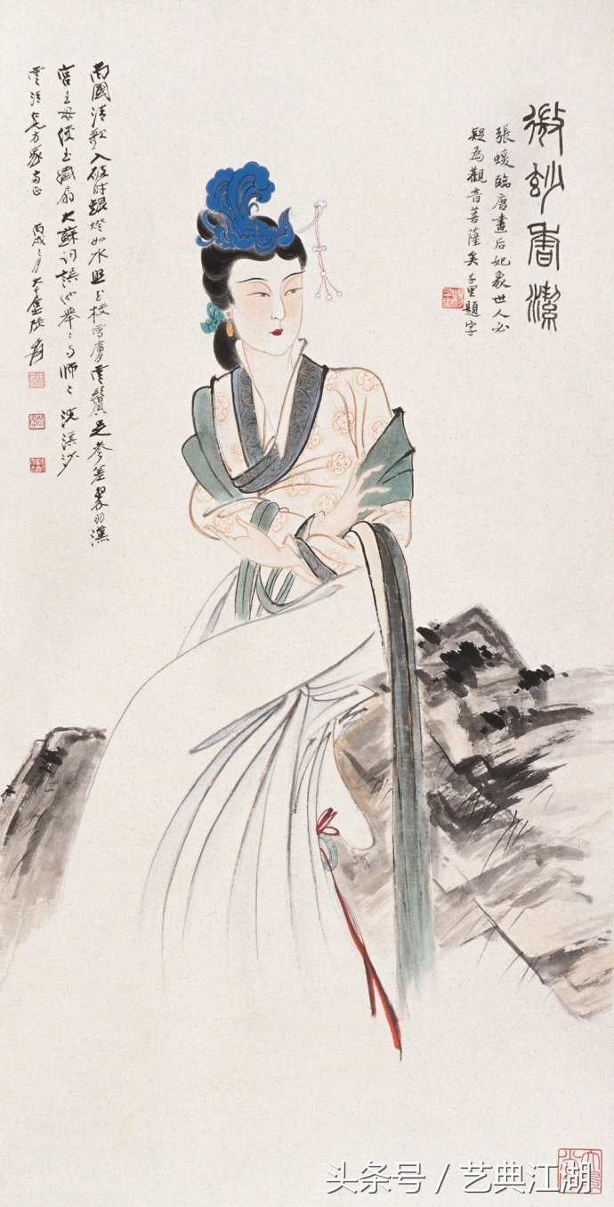 中国历代绘画大师长卷经典仕女图,国画大师的仕女图精品