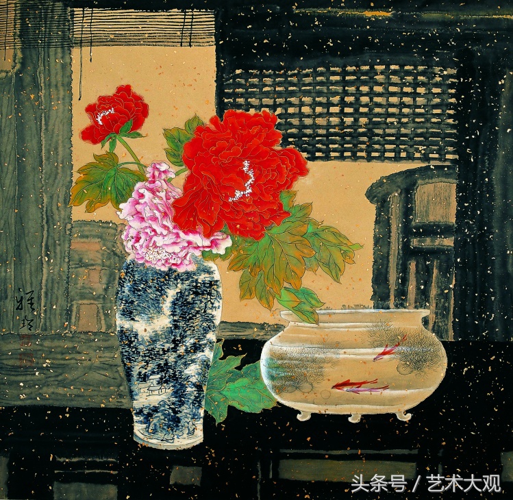 郭怡琮国画花卉作品欣赏图片,梁至淳国画花鸟作品欣赏