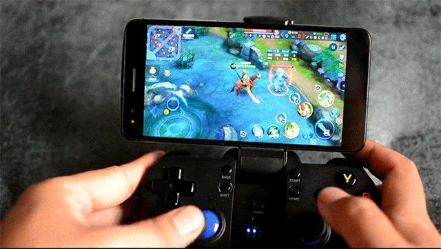 北通p1手柄测试,王者光荣双按键手柄一键连招神器