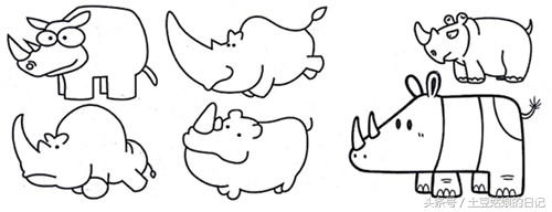 土豆姑娘的日记027-简笔画之森林里的动物朋友们3（蜗牛恐龙）