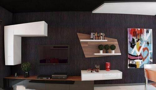 电视组合柜子两边放什么好,客厅电视组合柜