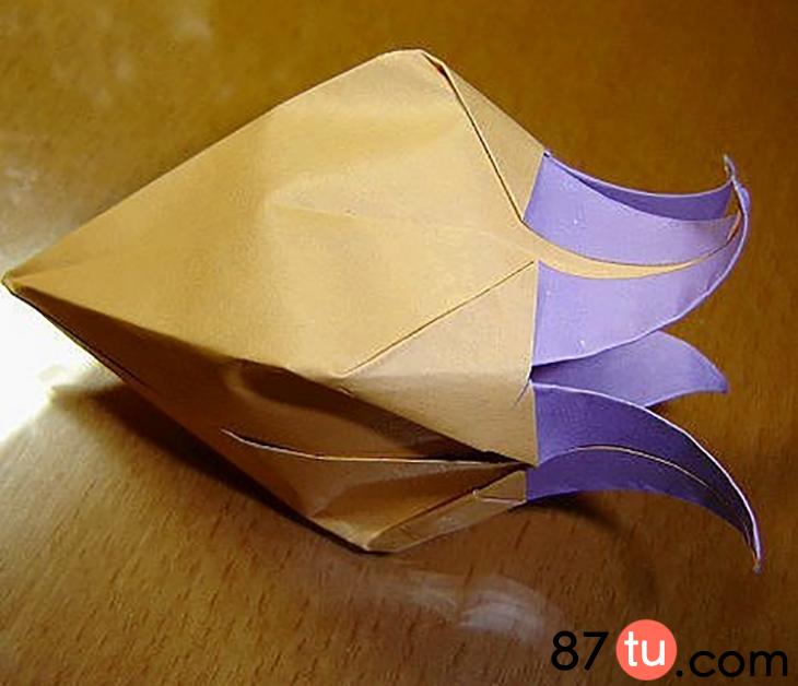 花折纸教程铃兰,铃兰折纸花花教程