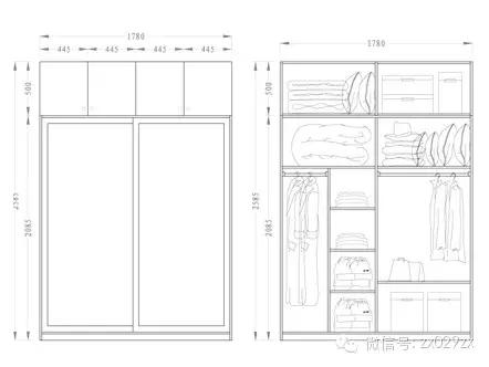 衣柜结构图草图,衣柜经典实用结构图