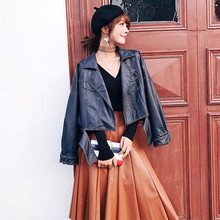 青年秋冬皮夹克穿搭,中长款皮夹克怎么穿才好看