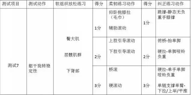 fms的七个评估动作表格,fms功能评估有用吗