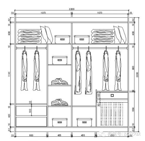 衣柜结构图草图,衣柜经典实用结构图