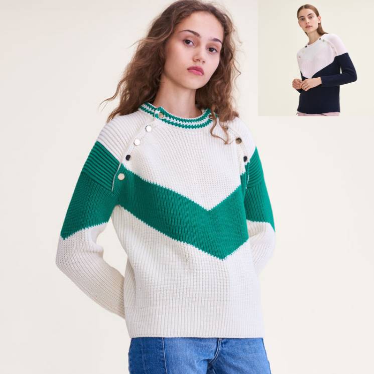 条纹毛衫怎么织好看,条纹大毛衣怎么搭配