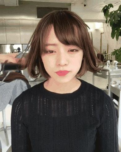 微卷短发修剪,初秋短发扎发