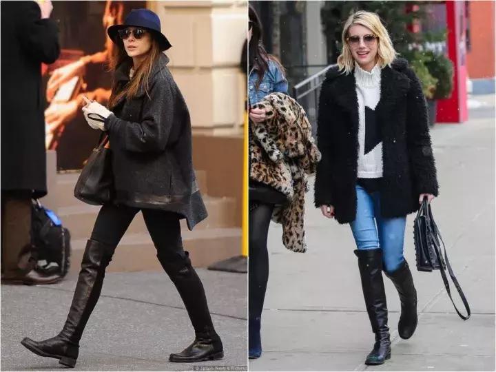 过膝靴冬季穿搭推荐,小众秋冬高筒过膝靴