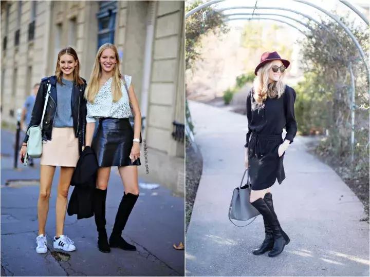 过膝靴冬季穿搭推荐,小众秋冬高筒过膝靴