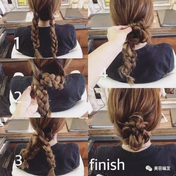 1分钟速成5步唯美森女编发,韩式斜刘海编发图解