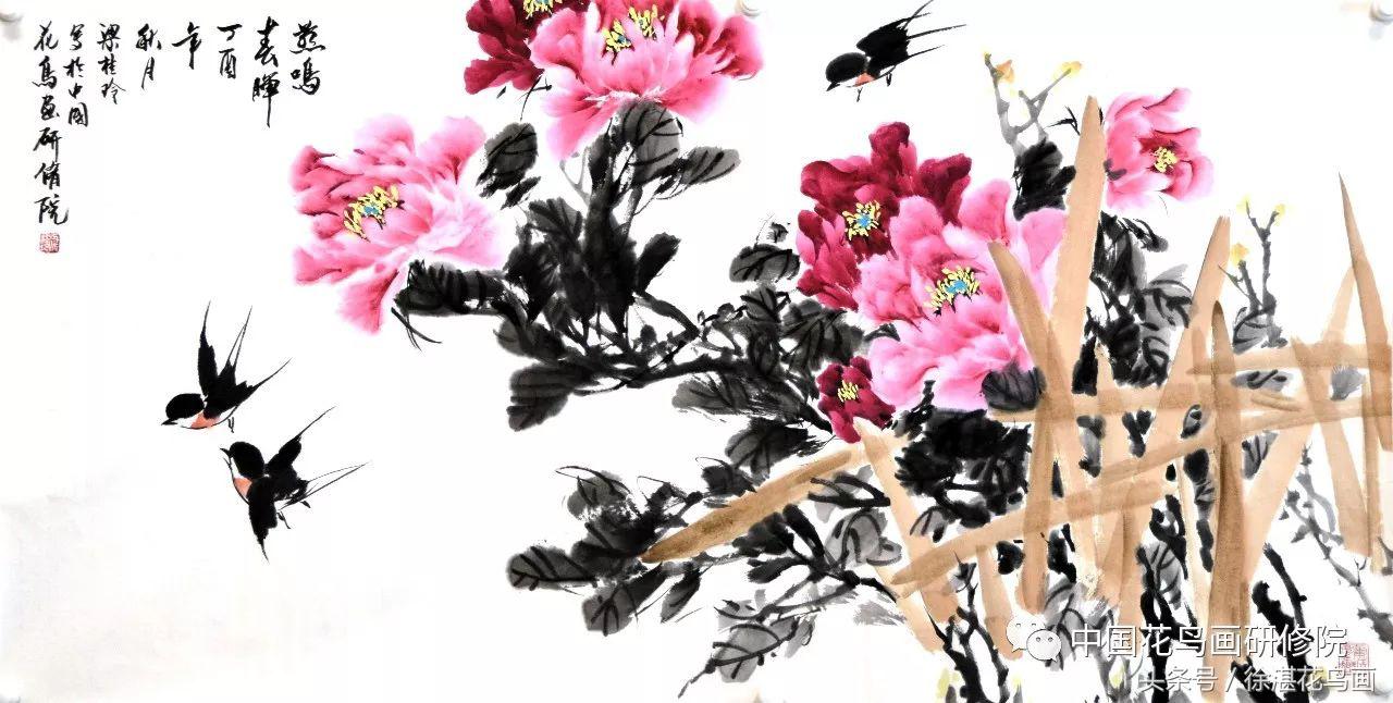 杜金辉老师教你画牡丹,梁桂玲牡丹孔雀画法