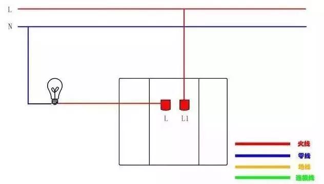 单控三控开关接线图实物图,电工单开四控接线方法