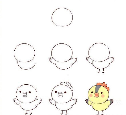 十种鸟类简笔画你看过吗？孔雀鸵鸟猫头鹰都在这里，快收藏教孩子