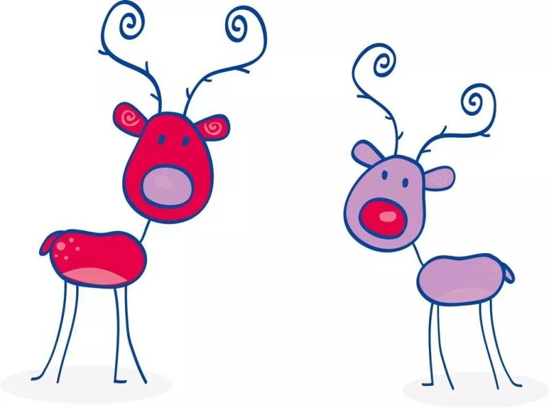 圣诞驯鹿画画简单又好看,驯鹿简笔画圣诞手工