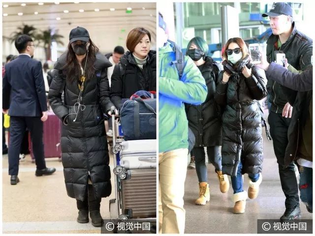 鹿晗刘昊然同款羽绒服,刘昊然中戏羽绒服机场