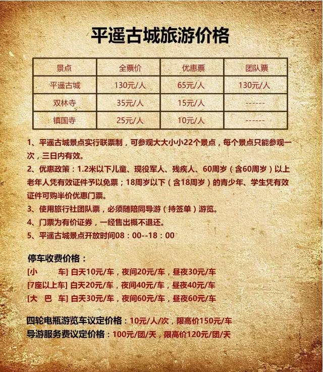 平遥古城旅游城市,山西平遥县旅游