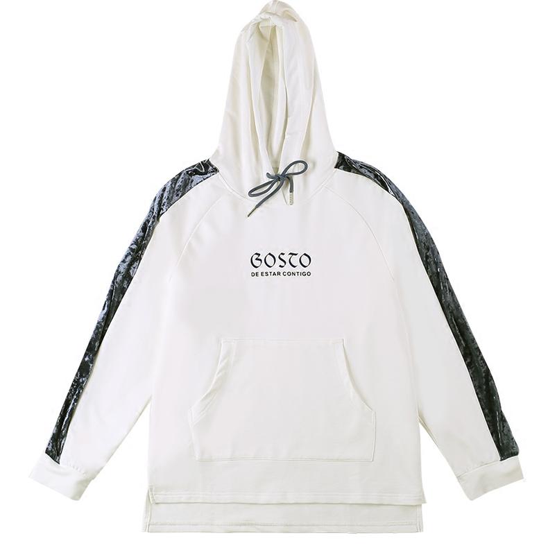 女高中生加绒连帽卫衣12-15岁,连帽卫衣宽松慵懒风高级感加绒