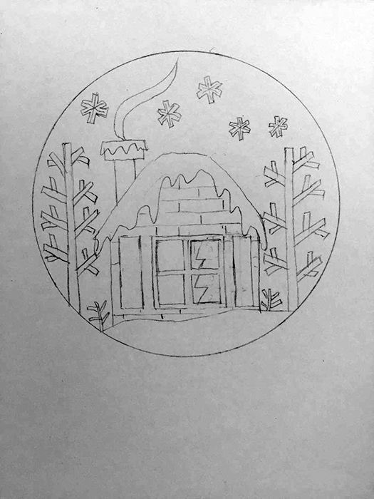 圣诞节为主题的彩铅画,彩铅画卡通人物小熊圣诞节