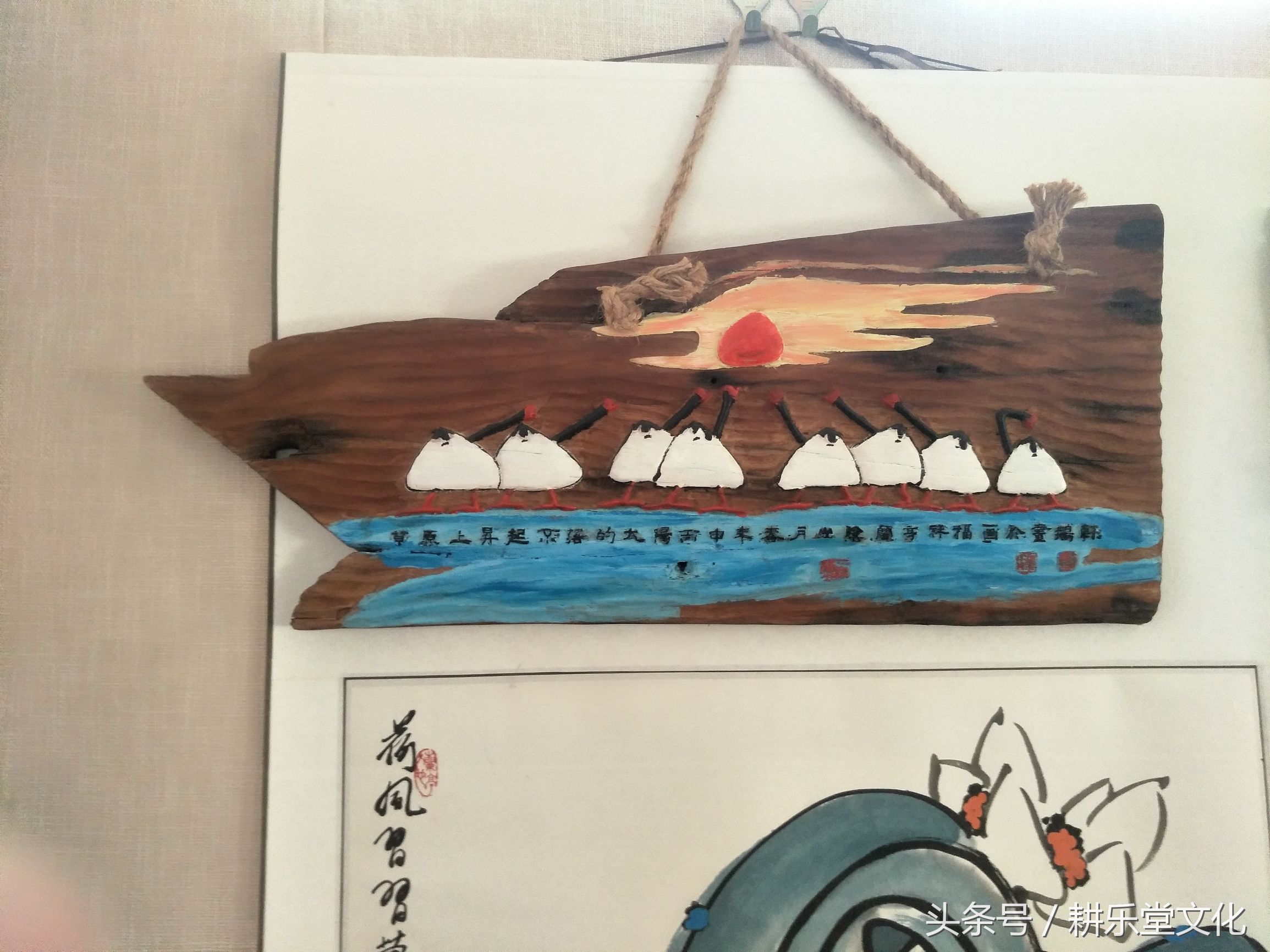 老船木山水雕刻,百年老船木雕刻