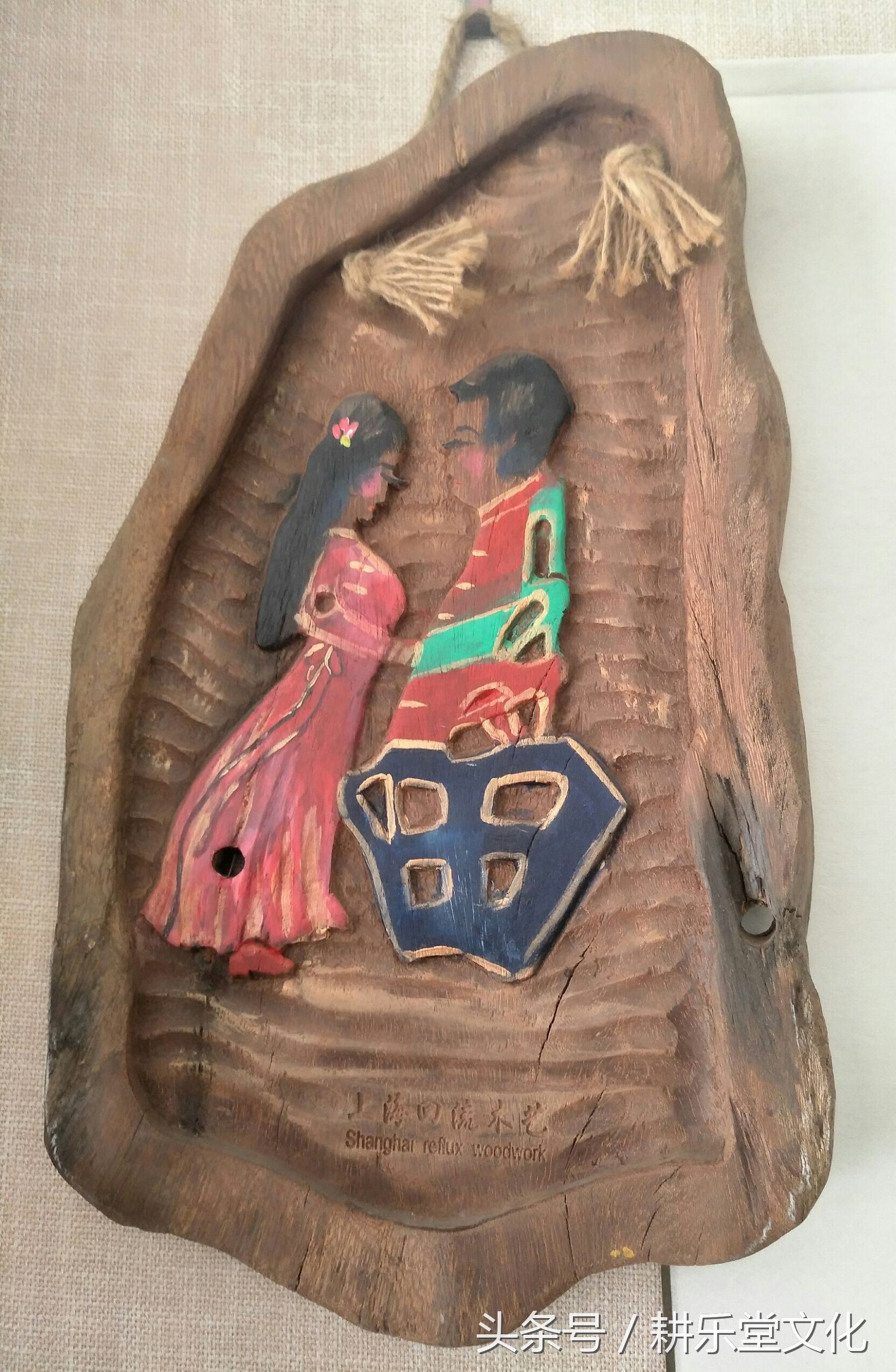 老船木山水雕刻,百年老船木雕刻