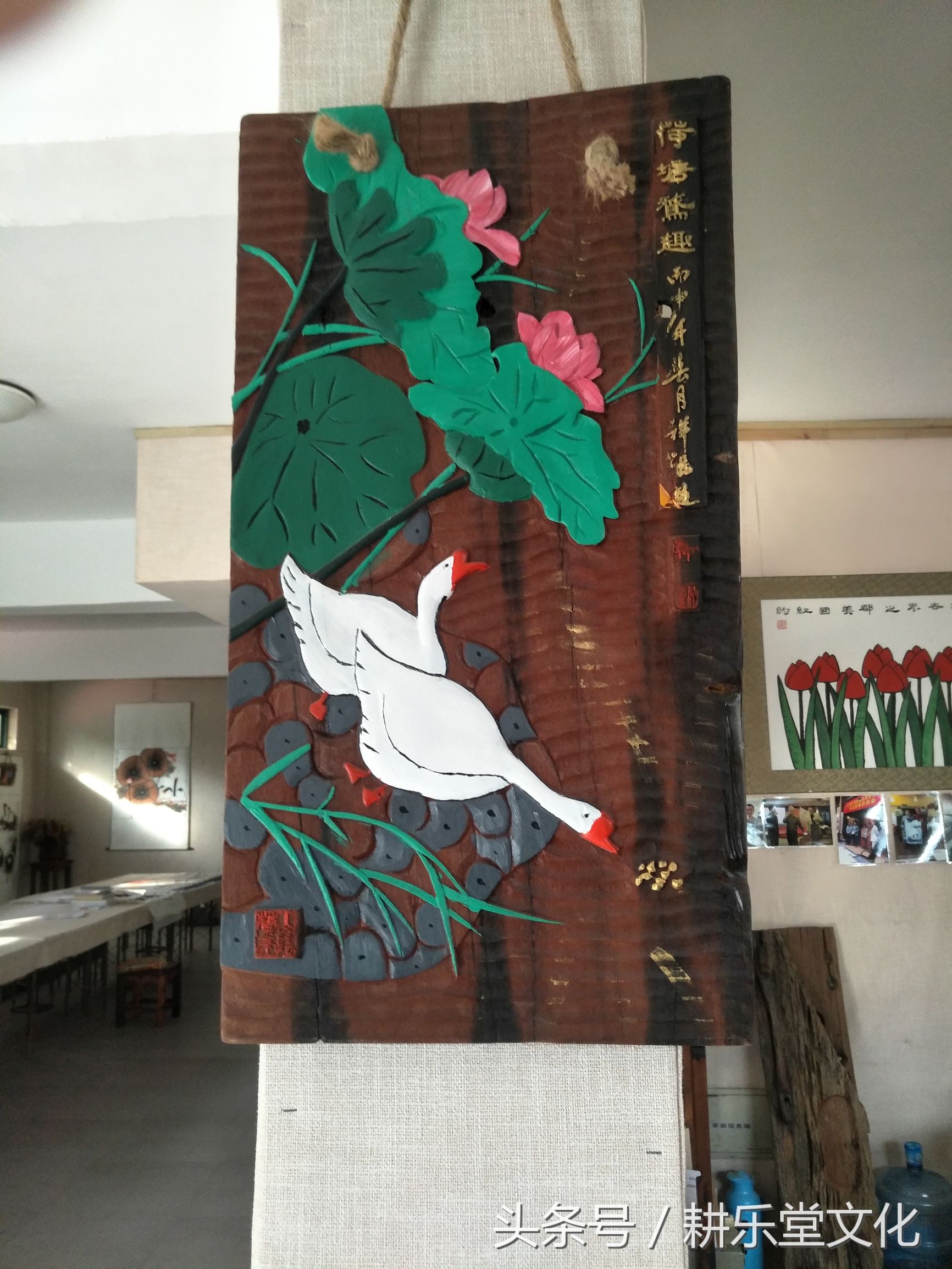 老船木山水雕刻,百年老船木雕刻