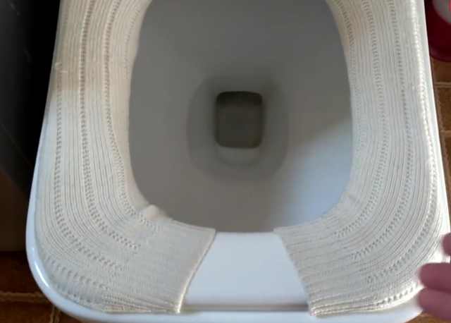 冬季自制马桶垫,用旧毛衣做马桶垫