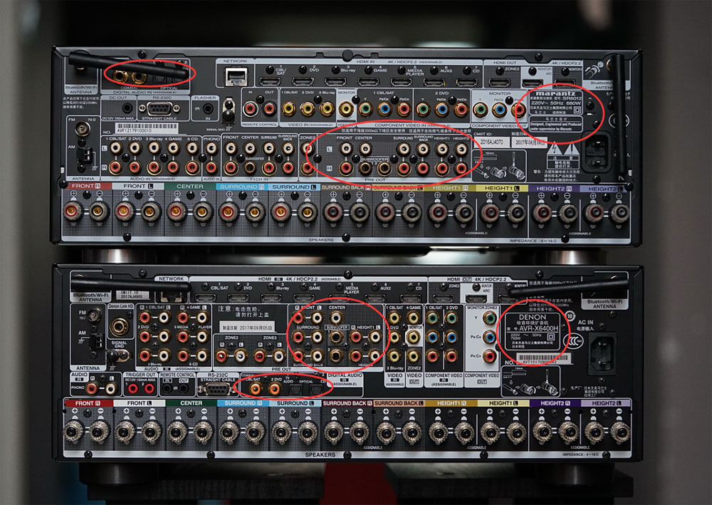 天龙AVR-X6400H和马兰士SR6012拆解！谈两台相差一万的AV功放区别