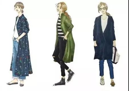 18套值得借鉴的的日常手绘穿搭,冬季穿搭手绘插画