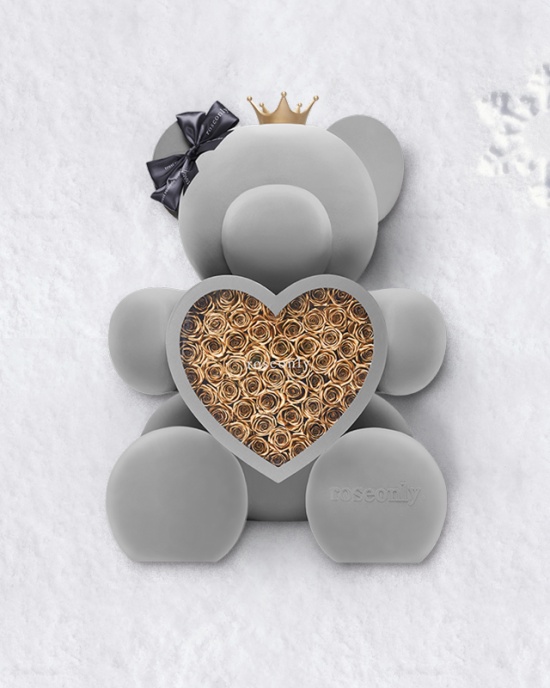 爱满圣诞金色加冕roseonly推出限量款金熊