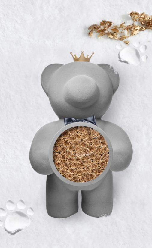 爱满圣诞金色加冕roseonly推出限量款金熊