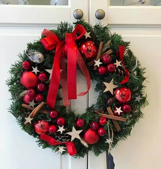 花艺视频教程气球鲜花,嘉星圣诞花环diy