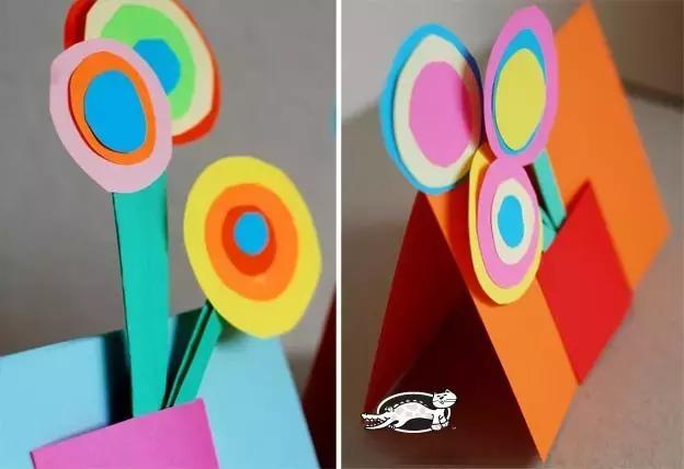 幼儿简易心形立体贺卡,简单小的立体贺卡