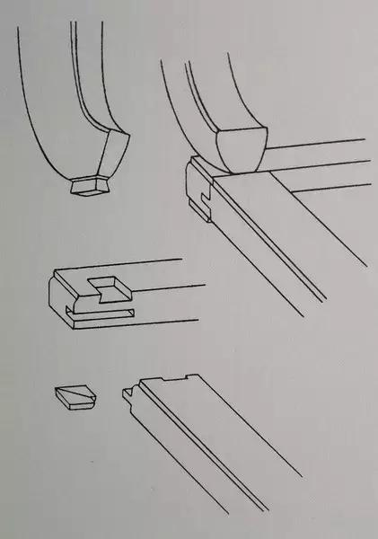 霸王枨榫卯结构图,粽角榫内部结构