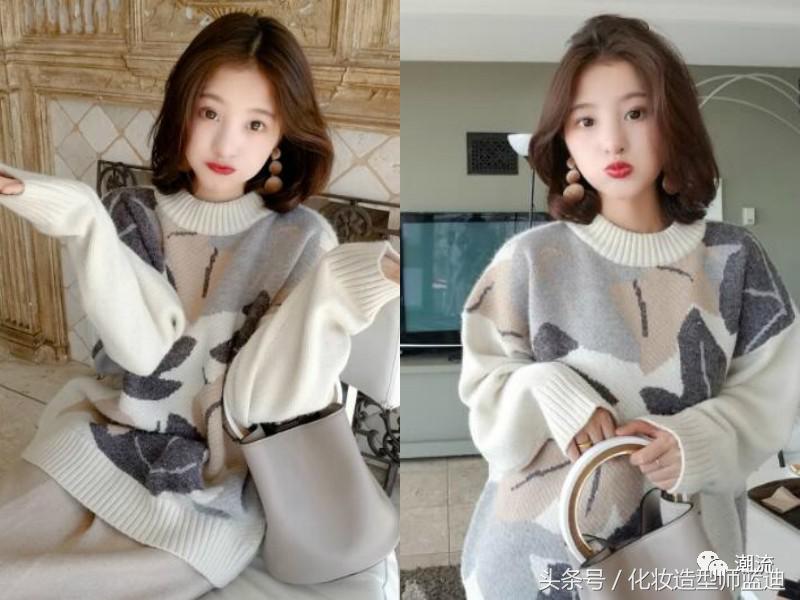 发型韩式中长马尾,头发细软的中短发型烫发教程