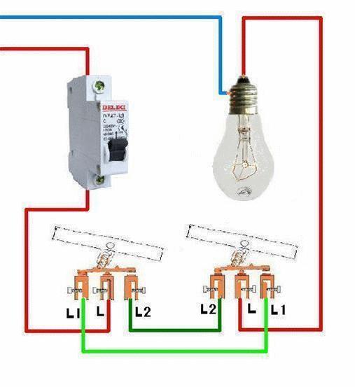 电工实操接线图一灯三控,电工知识一灯双控三控四控