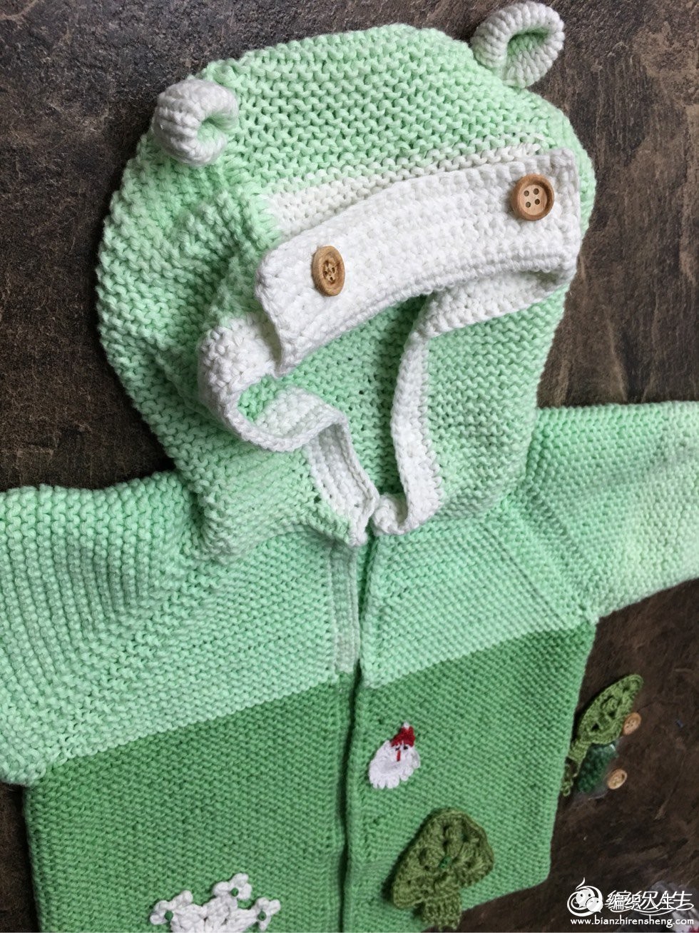 从上到下织宝宝带帽开衫棒针,从领口往下织宝宝开衫简单款