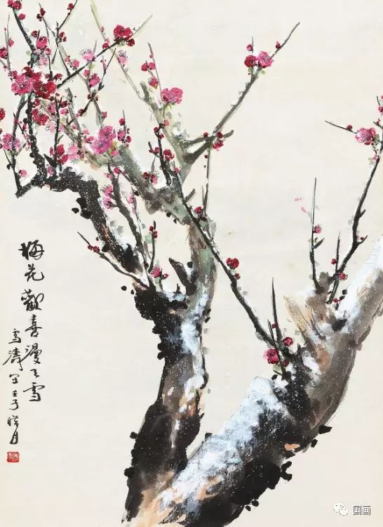 花鸟大师王雪涛画梅,王雪涛花鸟画图片梅花