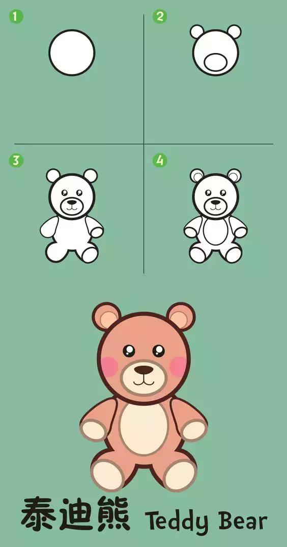 小白狗简笔画画法图文,小熊猫画法简笔画