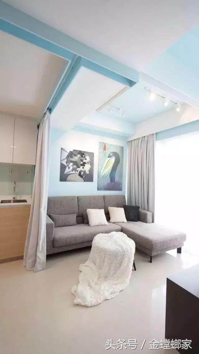 客厅阳台隔断窗帘效果,伸缩客厅窗帘隔断